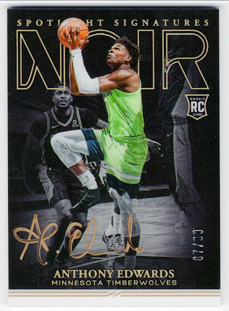 Anthony Edwards Noir Spotlight Signatures Rookie