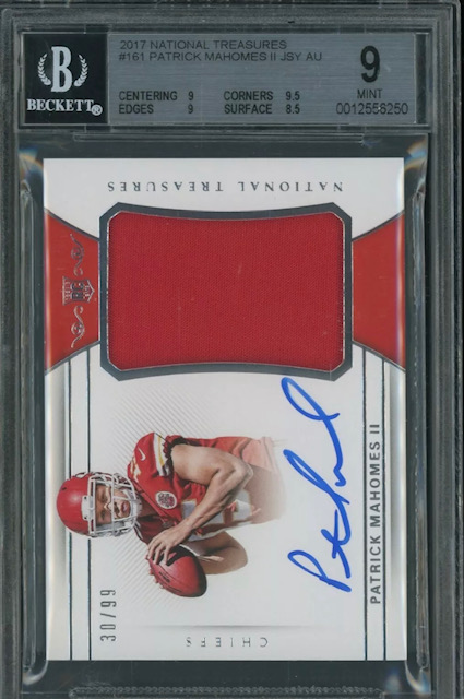2017 Patrick Mahomes Panini National Treasures Rookie Card