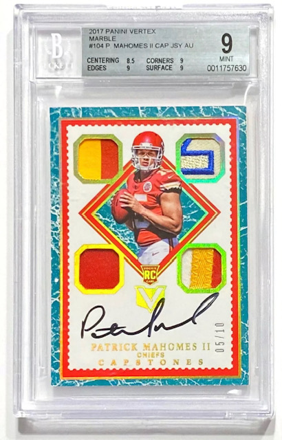 2017 Patrick Mahomes Panini Vertex Rookie Card