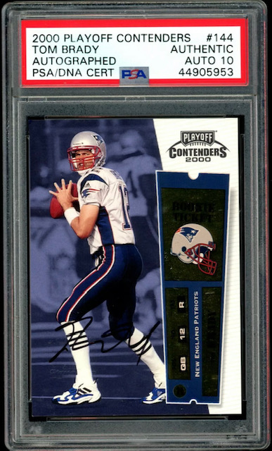 2000 Playoff Contenders Auto Tom Brady Rookie Card