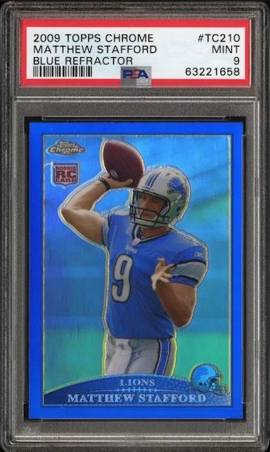 2009 Matthew Stafford Topps Chrome Blue Rookie Card