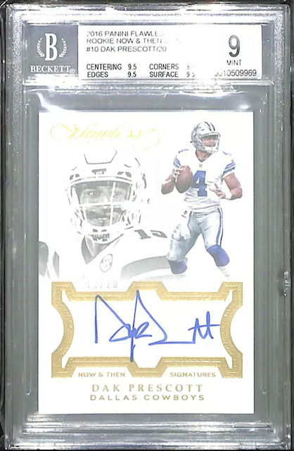 2016 Flawless Now & Then Dak Prescott Rookie Card