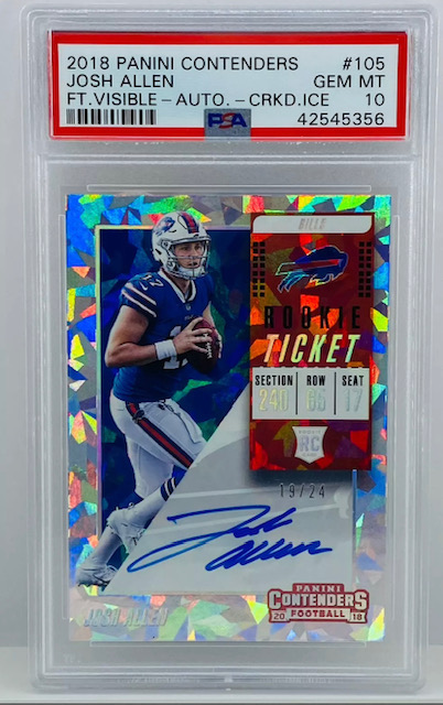 2018 Josh Allen Contenders Cracked Ice Rookie Card