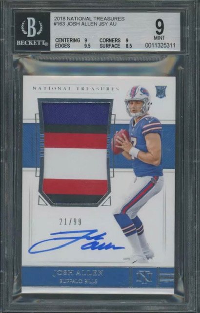 2018 Josh Allen National Treasures RPA Rookie Card
