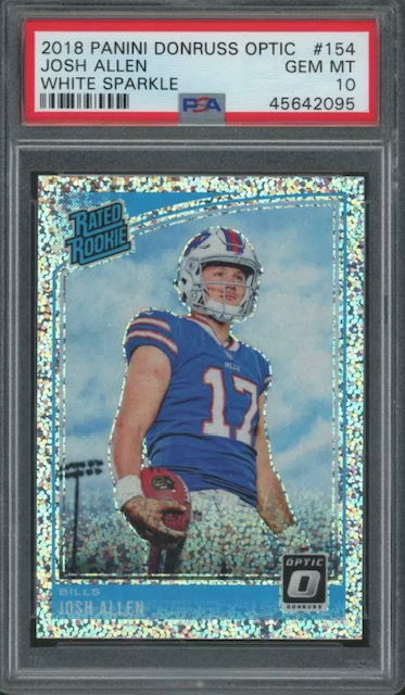 2018 Josh Allen Optic White Sparkle Rookie Card