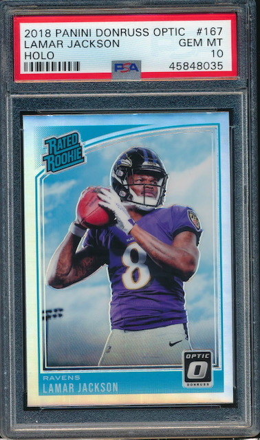 2018 Donruss Optic Holo Lamar Jackson Rookie Card