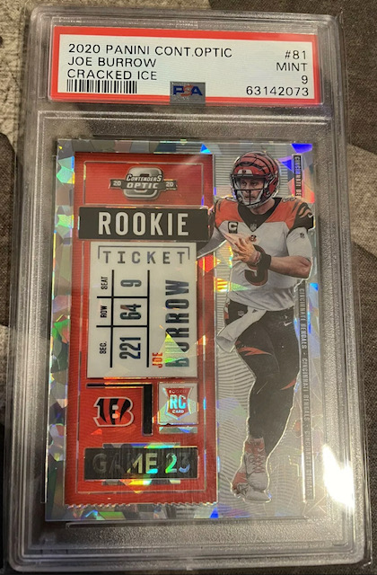 2020 Panini Optic Contenders Cracked Ice Joe Burrow Rookie
