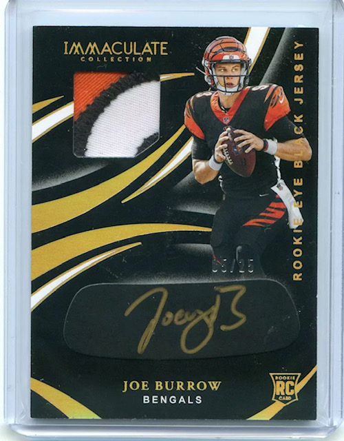 2020 Panini Immaculate Eye Black Jersey Joe Burrow Rookie