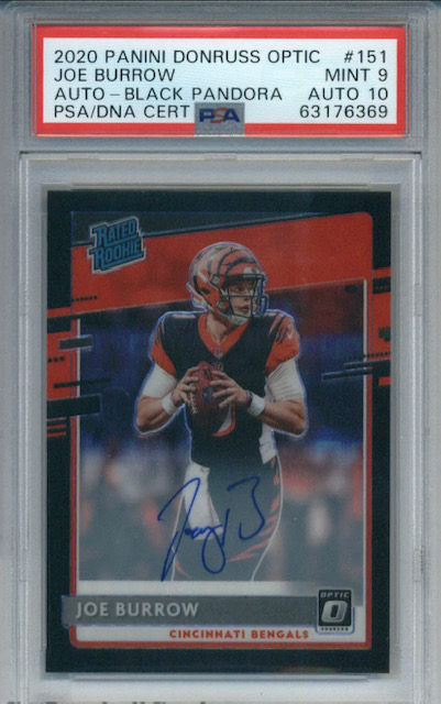 2020 Panini Donruss Optic Rated Rookie Black Pandora Joe Burrow Rookie