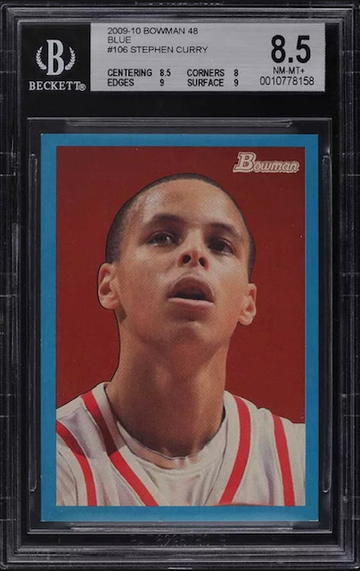 2009-10 Stephen Curry Bowman Blue Rookie Card
