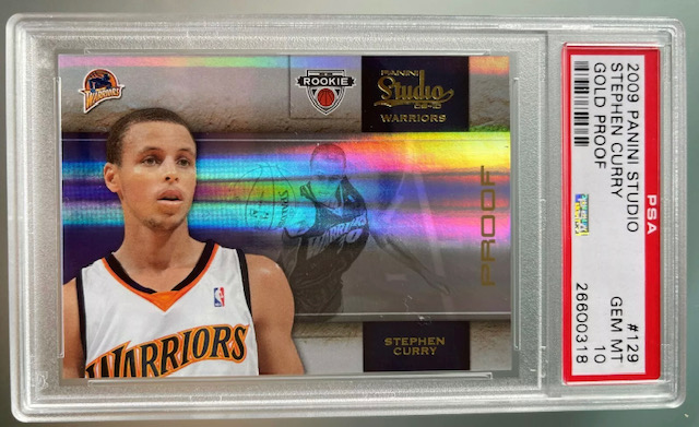 2009-10 Stephen Curry Panini Studio Gold Proof Rookie Card