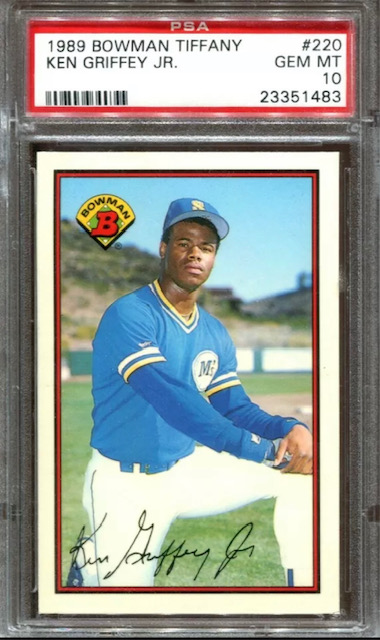 Photo of 1989 Ken Griffey Jr Bowman Tiffany Rookie Card