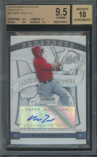 Photo of 2009 Mike Trout Bowman Sterling Prospects Rookie Card