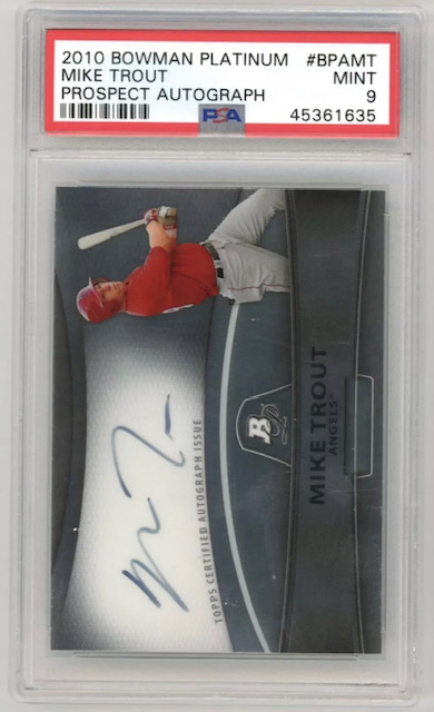 Photo of 2010 Mike Trout Bowman Platinum Prospect Rookie Card