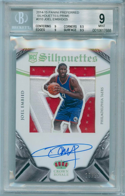 Photo of 2015-15 Joel Embiid Preferred Crown Royale Silhouettes Rookie Card