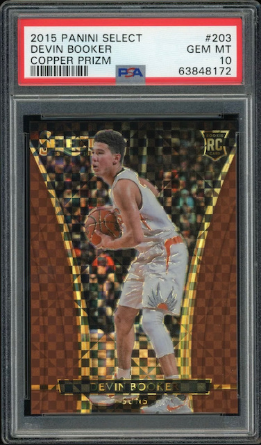 Photo of 2015-16 Devin Booker Panini Select Copper Prizm Rookie Card