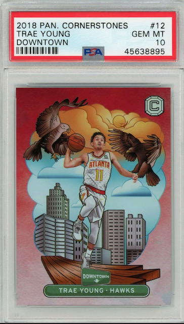 2018-19 Trae Young Cornerstones Downtown Rookie Card Photo of 2018-19 Trae Young Cornerstones Downtown Rookie Card