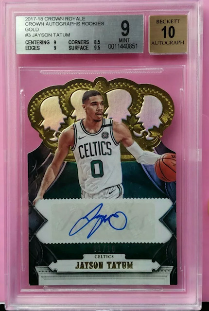 Photo of 2017 Jayson Tatum Crown Royale Gold Rookie Card
