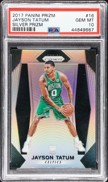 Photo of 2017 Jayson Tatum Panini Prizm Silver Rookie Card