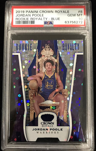 Photo of 2019 Jordan Poole Crown Royale Rookie Royalty Blue Rookie Card