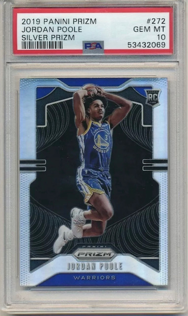 Photo of 2019 Jordan Poole Panini Prizm Silver Rookie Card