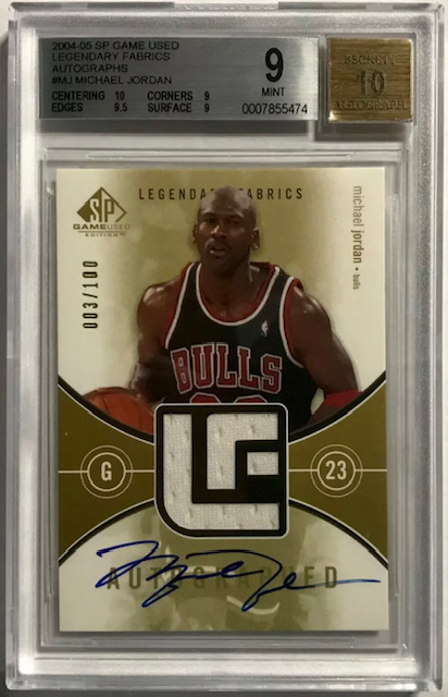 Photo of 2004 Michael Jordan SP Game Used Legendary Fabrics Autograph Card