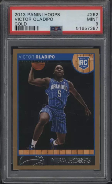 2013 Victor Oladipo NBA Hoops Gold Rookie Card Photo of 2013 Victor Oladipo NBA Hoops Gold Rookie Card
