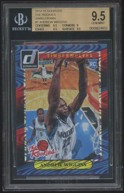 Photo of 2014 Andrew Wiggins Donruss The Rookies Swirlorama Rookie Card
