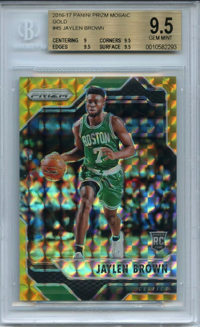 2016 Jaylen Brown Mosaic Gold Rookie Card Photo of 2016 Jaylen Brown Mosaic Gold Rookie Card