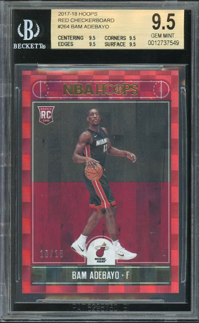 Photo of 2017 Bam Adebayo NBA Hoops Red Checkerboard Rookie Card
