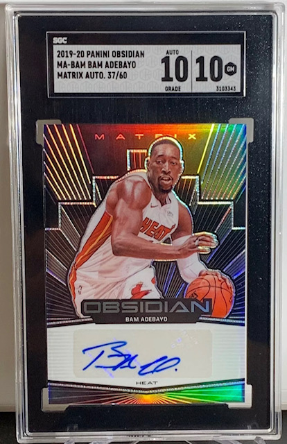 Photo of 2017 Bam Adebayo Obsidian Matrix Auto Rookie Card