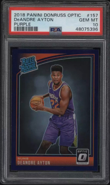 Photo of 2018 Deandre Ayton Optic Holo Purple Rookie Card