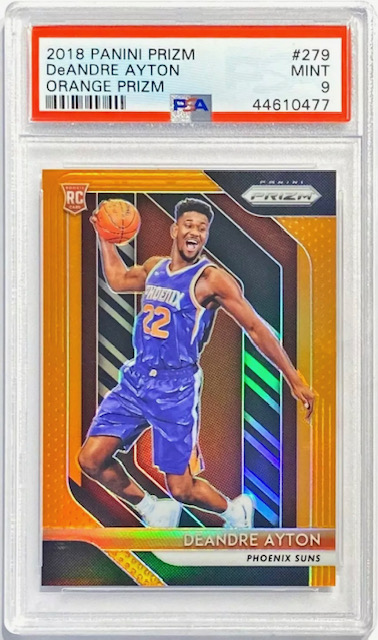 2018 Deandre Ayton Panini Prizm Orange Rookie Card Photo of 2018 Deandre Ayton Panini Prizm Orange Rookie Card