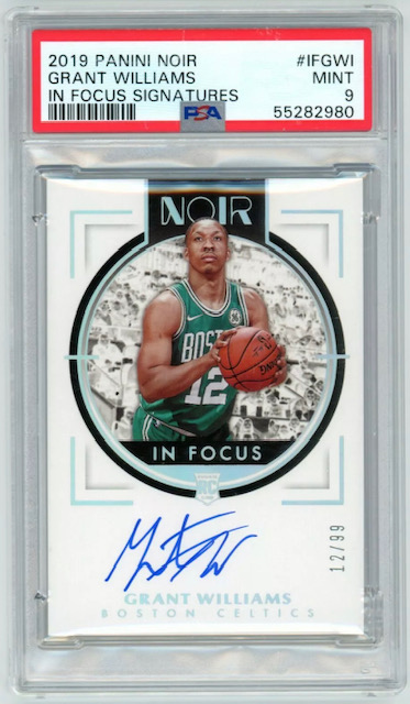 Photo of 2019 Grant Williams Noir In Focus Signatures Rookie Card