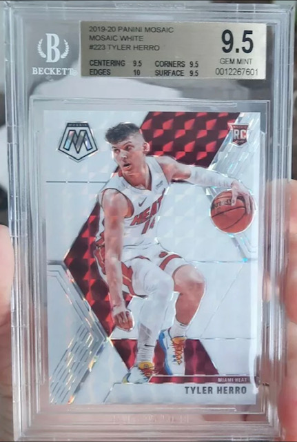 Photo of 2019 Tyler Herro Mosaic White Prizm Rookie Card