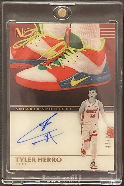 Photo of 2019 Tyler Herro Panini Noir Sneaker Spotlight Rookie Card