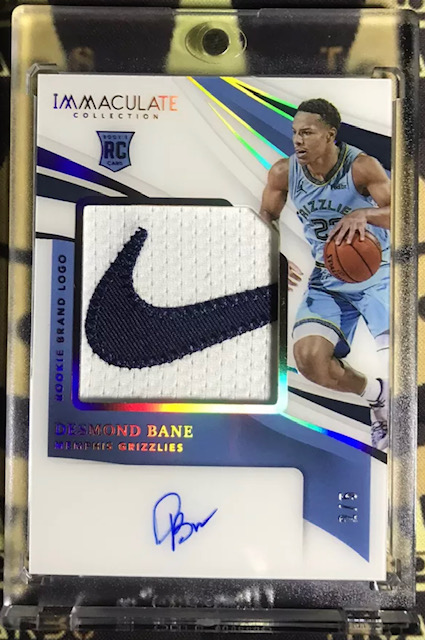 Photo of 2020 Desmond Bane Immaculate Nike Swoosh Rookie Card
