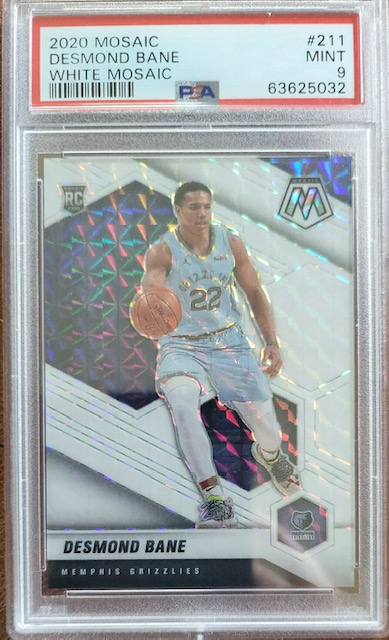 Photo of 2020 Desmond Bane Mosaic White Prizm Rookie Card