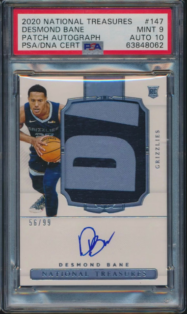 Photo of 2020 Desmond Bane National Treasures RPA Rookie Card