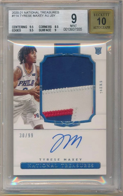 Photo of 2020 Tyrese Maxey National Treasures RPA Rookie Card