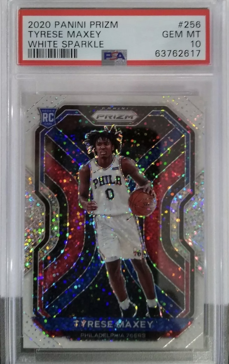 Photo of 2020 Tyrese Maxey Prizm White Sparkle Rookie Card