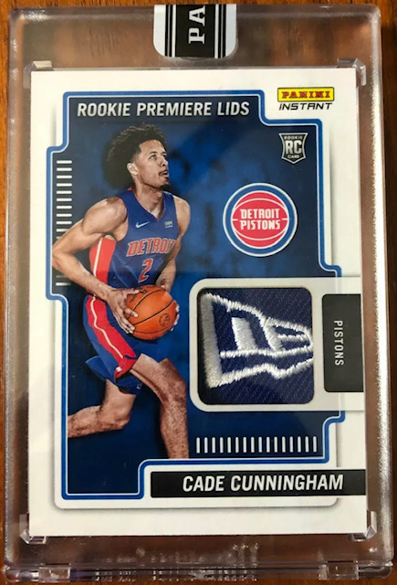 Photo of 2021 Cade Cunningham Panini Instant Rookie Premier Lids Rookie Card