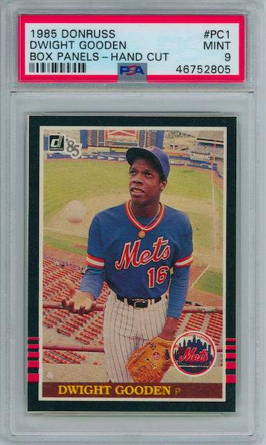 Photo of 1985 Doc Gooden Donruss Wax Box Panel Hand-Cut Rookie Card