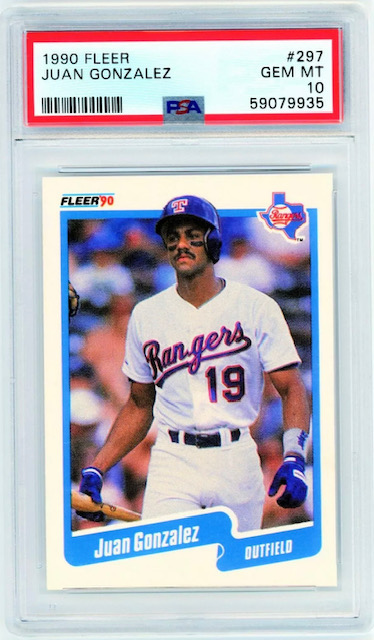 Photo of 1990 Juan Gonzalez Fleer Rookie Card