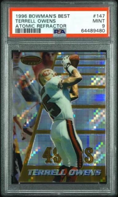 Photo of 1996 Terrell Owens Bowman's Best Atomic Refractor Rookie Card