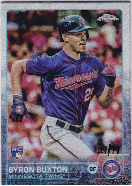 Photo of the 2015 Byron Buxton Topps Chrome Metal Rookie Card
