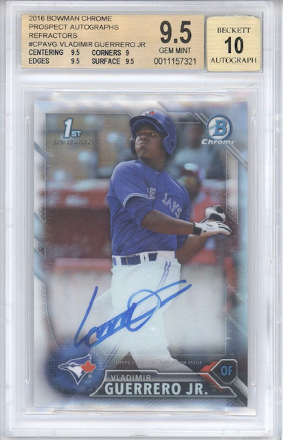 Photo of 2016 Vladimir Guerrero Jr Bowman Chrome Prospects Autograph Rookie Card