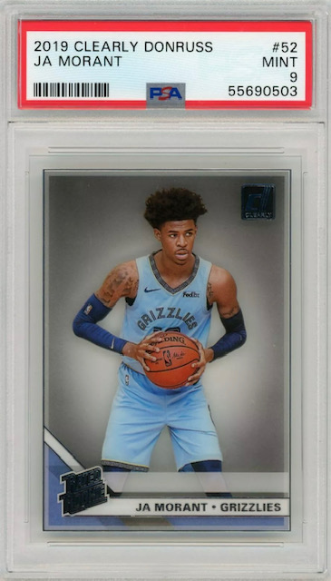 Cheap 2019 Ja Morant Clearly Donruss Rookie Card Photo of a Cheap 2019 Ja Morant Clearly Donruss Rookie Card