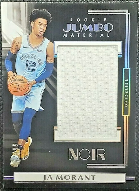Cheap 2019 Ja Morant Noir Jumbo Patch Rookie Card Photo of a Cheap 2019 Ja Morant Noir Jumbo Patch Rookie Card