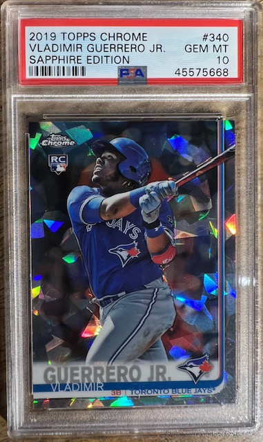 Photo of 2019 Vladimir Guerrero Topps Chrome Sapphire Edition Rookie Card